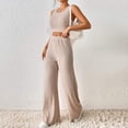 thumbnail image 3 of Conjunto de pantalón largo para mujer conjunto informal de 2 piezas de verano traje de vacaciones con cintura elástica Hugtrwg Para estrenar, 3 of 7