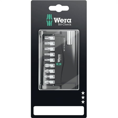 Wera 05073416001 Screwdriver Nut Driver Bits, 10 Piece