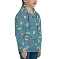 thumbnail image 3 of Kdxio Teeth Cosmonaut Pattern Boys Athletic Unisex Boys Girls Hoodie with Pocket Sweatshirts-Large, 3 of 6