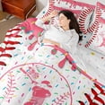thumbnail image 5 of Erosebridal Pink Dripping Baseball Stitch & Batter Silhouette Graphic Bedding Comforter Set 7 Pieces, Baseball Graphic Full Bedding Set for Girls Kids,Lightweight Room Decor, 5 of 5