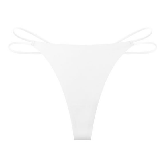 Womens Ice Silk Unseamed Thongs Low Waist High Cut Bikinis Underwear Hipsters T Back Panties