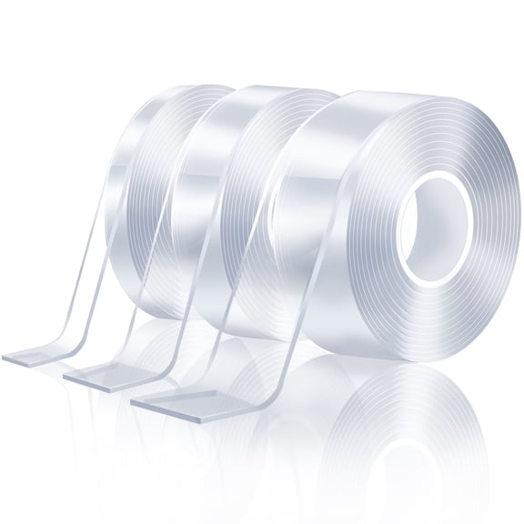 3 Rolls (Total 29.5 FT) Nano Tape Double Sided Heavy Duty,Clear Double Sided Tape Heavy Duty Outdoor,Double Sided Tape Heavy Duty for Wall Hanging