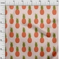 thumbnail image 3 of oneOone Georgette Viscose Orange Fabric Fruits Pineapple Craft Projects Decor Fabric Printed By The Yard 42 Inch Wide, 3 of 4