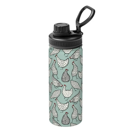 

Uemuo Hand Drawn Chickens 18OZ Insulated Kettle Sports Water Bottle Stainless Steel Kettle Vacuum Insulated Flask Flip Lid Travel Mug