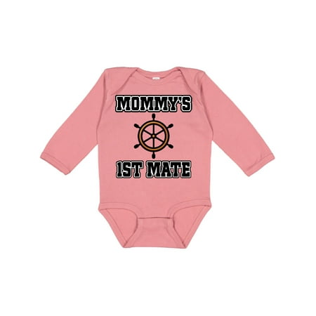 

Inktastic Mommy 1st Mate Sailing Outfit Gift Baby Boy or Baby Girl Long Sleeve Bodysuit