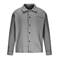 thumbnail image 4 of Rutainlusire Mens Trendy Casual Buttoned Comfy Shirts Jackets Men's Base Shirt Casual Pocket Loose Brushed Long Sleeved Jacket, 4 of 6