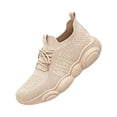thumbnail image 2 of longantii Women's Walking Shoes Arch Support Breathable Knit Non-Slip Work Shoes Lightweight Casual Jogging Sneakers Slip-on Footwear Beige, 2 of 5