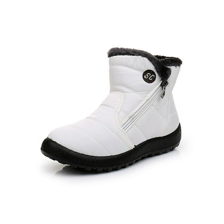

LUXUR Women Winter Thermal Shoes Snow Boots Zipper Warm Shoes Ankle Booties