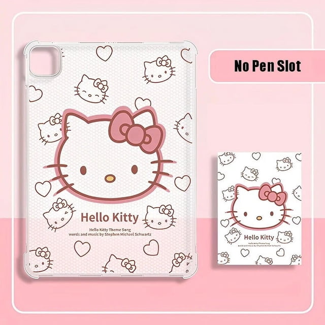 Funda de silicona con dibujos animados para IPad Pro, carcasa transparente Kawaii Sanrio Hello Kitty, 11 pulgadas, 2022, 2021, 2020, 2018, Air 1, 2, 3, 4