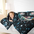 thumbnail image 3 of Castle Fairy Sport Baseball Twin Bedding 7-Piece, Candy Glove Stars Pattern Bedding Comforter Set, Black Blue,Black Reversible, 3 of 7