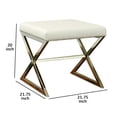 thumbnail image 5 of Benjara 20" Contemporary Leather Upholstery Stool with Metal Base in White, 5 of 5