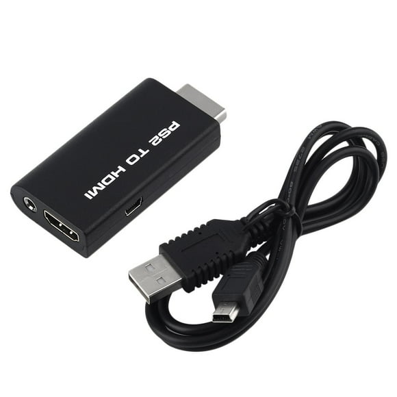 JUST BUY IT Mini Convertisseur Vidéo PS2 vers HDMI-compatible avec Sortie Audio 3.5mm