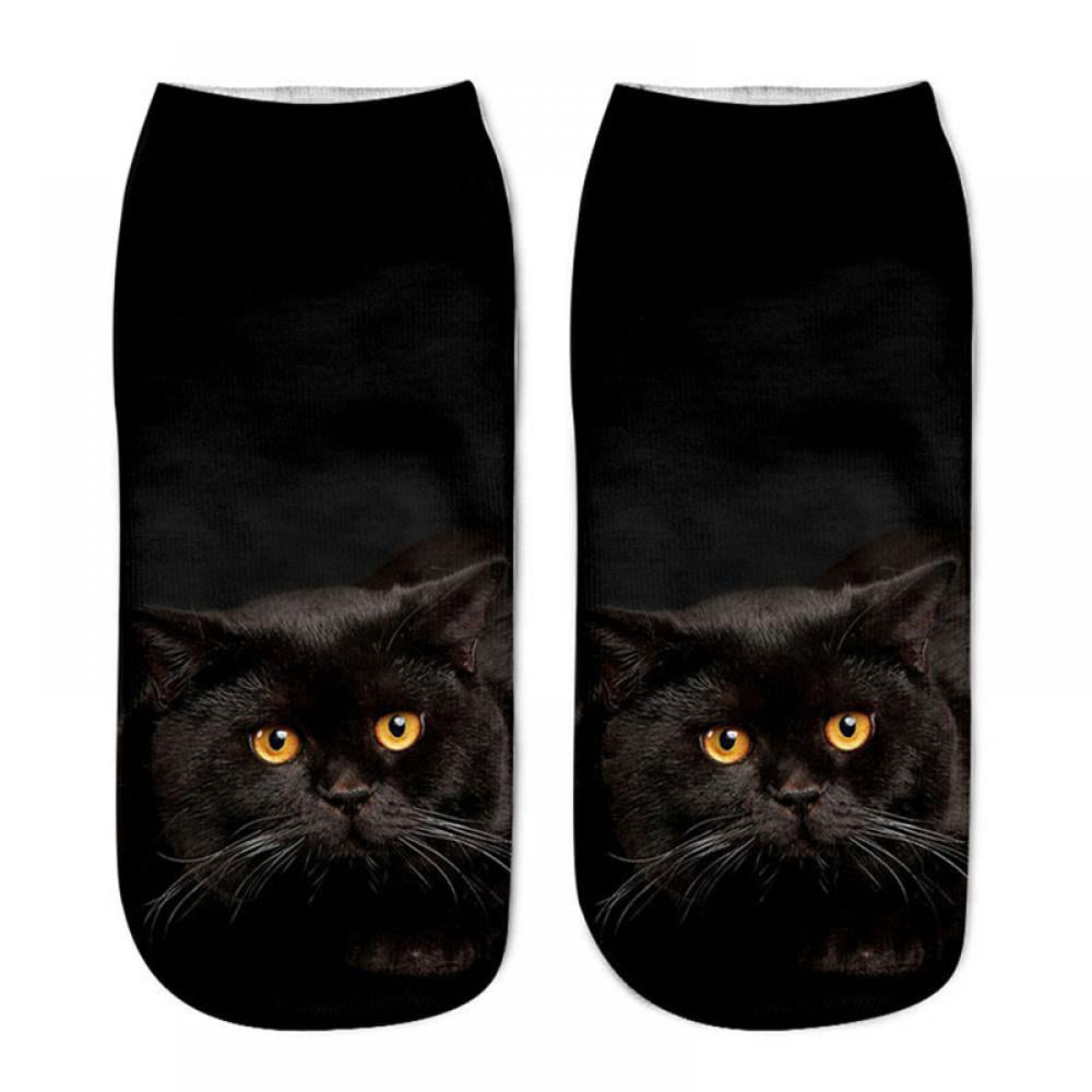 7x Men Women 3D Cat Ankle Socks Adult Animal Short Boat Sock Funny Stocking US 