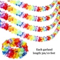 thumbnail image 2 of 10 Pack 3m/10ft Multicolor Tropical Flower Lei Garland Flower Leaves Banner for Hawaiian Luau Decorations, 2 of 6