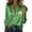 Green, variant on Women's St. Day Blouse Long Sleeve Button Down Satin Shirt Green Printed Like Satin Top For Casual Daily Wear Green L