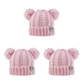 thumbnail image 1 of Gorro Minnieouse con pompones esponjosos de doble capa para niños rosa, 1 of 6