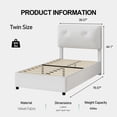 thumbnail image 5 of 4 EVER WINNER Twin Bed Frame, Twin Size Bed Frame with Headboard, Boucle Bed Frame with Removable Pillow Upholstery, No Box Spring Required, Easy Assembly, White, 5 of 6