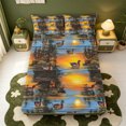 thumbnail image 5 of Manfei Aquatic Bird Pattern Queen Sheets,Rustic Mallard Duck Queen Sheet Sets,4-Piece,1 Flat Sheet,1 Fitted Sheet and 2 Pillowcases, 5 of 6