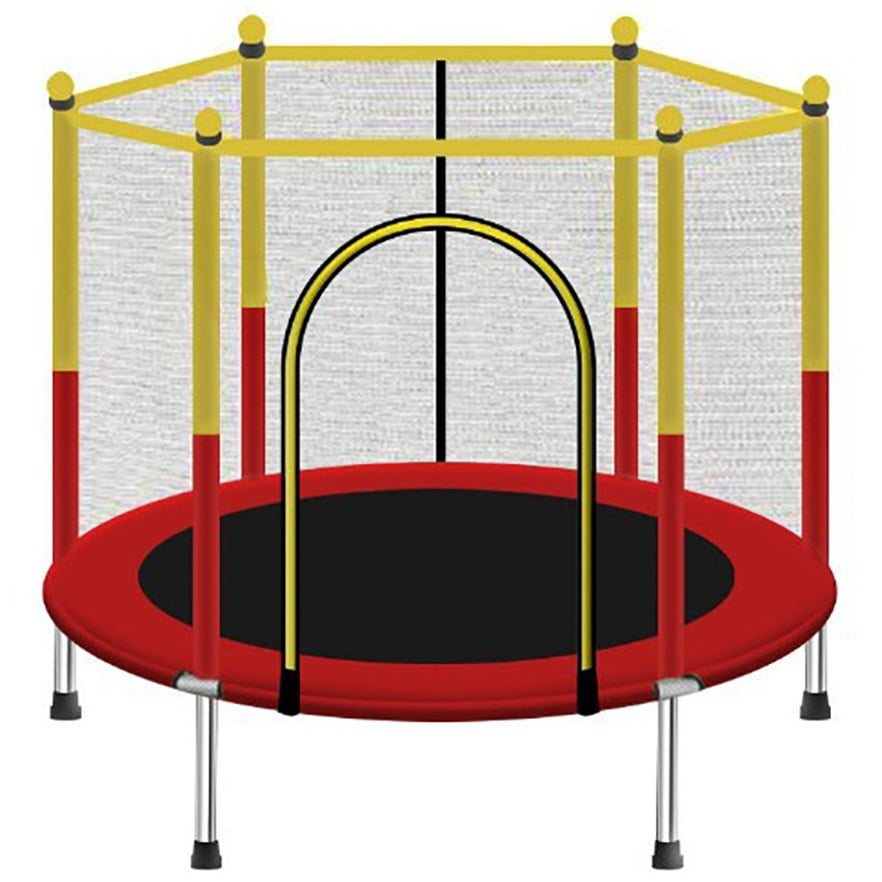 55inch Trampoline for Kids with Enclosure Net Easy to Assemble Toddler Trampoline Indoor Outdoor Trampoline Spring Pad Zipper Heavy Duty Steel Frame Great Gifts for Kids