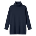 thumbnail image 5 of Vynhevius Women Plus Size Tunic Top Solid Turtleneck Long Sleeve Side Slit Casual Loose Blouse, 5 of 7