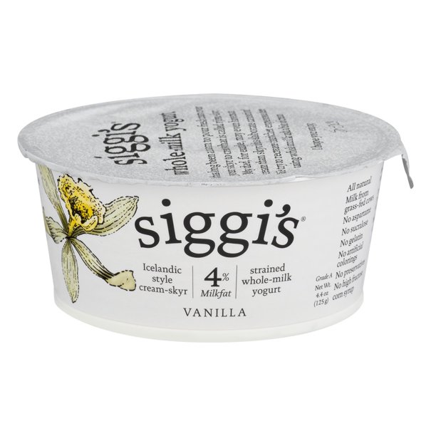 Siggi S Icelandic Style Strained Whole Milk Yogurt Vanilla 4 4 Oz Walmart Com Walmart Com