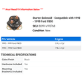 thumbnail image 2 of Starter Solenoid - Compatible with 1999 - 2004 Ford F-250 Super Duty 2000 2001 2002 2003, 2 of 2