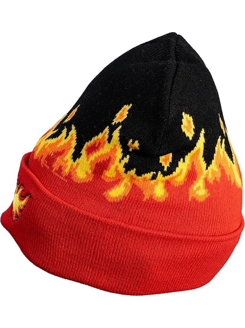 Cheeto's Chester Side Flame Men's Knit Thermal Beanie, Black and