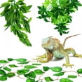 thumbnail image 1 of 3 Pieces 12 Inch Reptile Plants Set Artificial Hanging Silk Terrarium Plant Artificial Money Plant Hanging Vines with Suction Cups for Lizards Bearded Dragons Snake Geckos Hermit Crab Tank Decor, 1 of 5