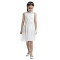 thumbnail image 3 of Yanarno Robe en Dentelle Florale pour Enfants Filles Robe de Mariage Concours Anniversaire Robe de Fête à Sequins Brillants Robe de Bal Ivoire 12, 3 of 7