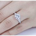 thumbnail image 3 of HeartsAndYou 2.2ct Round Moissanite Engagement Ring for Women Cluster Accent Solitaire 18k White Gold over Silver, 3 of 9