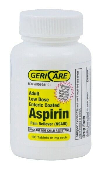 ASPIRIN 81MG  GERI Adult Coated Aspirin Tablets 100ct