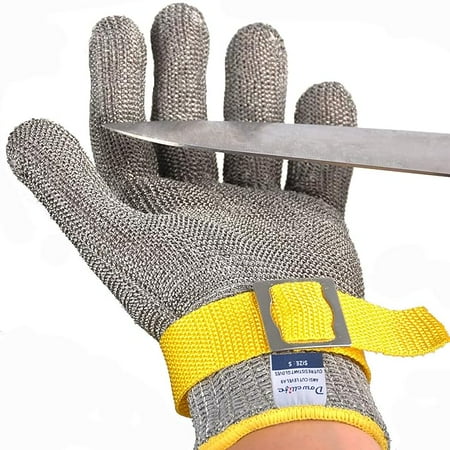 Dowellife Level 9 Cut Resistant Glove Food Grade Stainless Steel Mesh Metal Glove Knife Cutting Glove for Butcher Meat Cutting Oyster Shucking Kitchen Mandoline Chef Slicing Fish Fillet (X-Large)