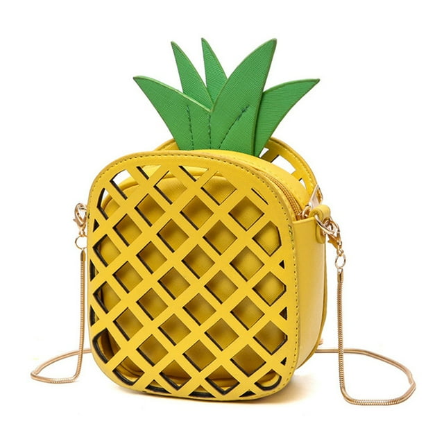 Sac à Bandoulière en Cuir PU Forme Ananas 3D Creux pour Femmes