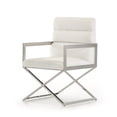 thumbnail image 2 of Modern White Leatherette Dining Chair, 2 of 4