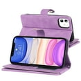 thumbnail image 4 of ELEHOLD Luxury Wallet Case for iPhone 11 (6.1") Card Slots Zipper Purse Stand Function with Crossbody Strap Wrist Strap PU Leather Shockproof Case for iPhone 11,Lightpurple, 4 of 7