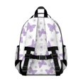 thumbnail image 3 of Purple Butterfly Flower Pattern Cute School Backpack Bag for School with Padded Back and Adjustable Shoulder Straps 15.25"x11.5"x5.25", 3 of 5