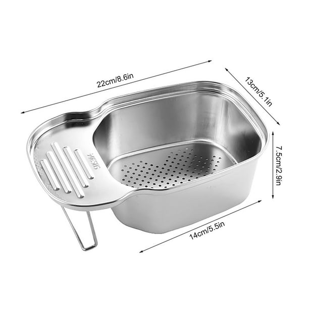 Colador De Fregadero Cocina - Diámetro 114 Mm, Para Aperturas De 83-90 Mm, Acero Inoxidable Dorado/blanco
