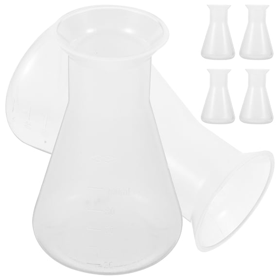 HOOWIFFY 6-Piece PP Chemistry Lab Flask Set with Conical Erlenmeyer Bottles for Blending and Storage