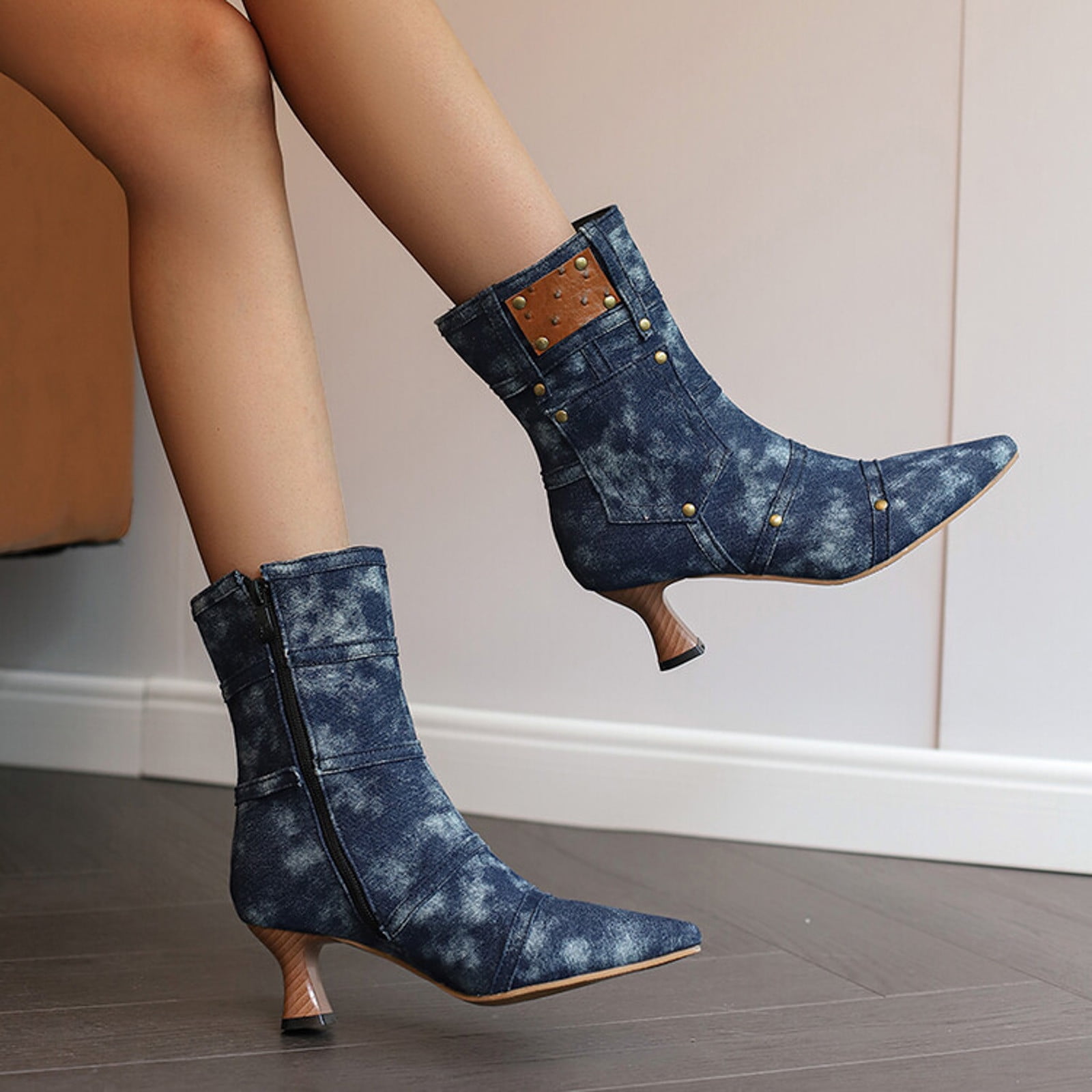 Blue shoe boots hot sale