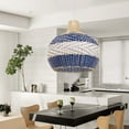 thumbnail image 3 of Arturesthome Hand-Woven Rattan Chandelier, Rattan Pendant Light Fixtures Ceiling, Wicker Hanging Lamp for Dining Room Bedroom Kitchen Island Blue, 3 of 7