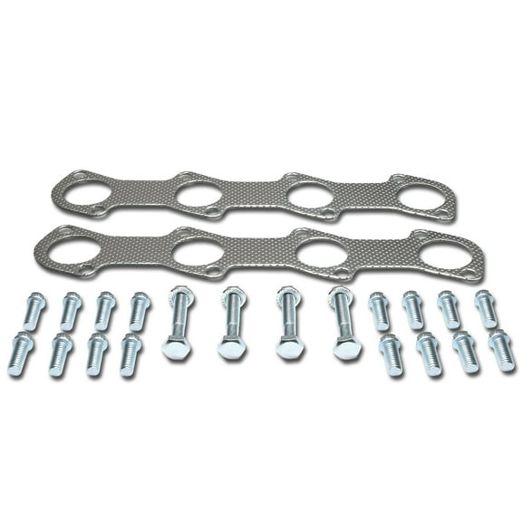 DNA Motoring GKTSET-F150-97-46L For 1997 to 2003 Ford F150 / F250 / Expedition 4.6L Aluminum Exhaust Manifold Header Gasket Set 98 99 00 01 02