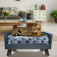 thumbnail image 4 of Iconic Pet Sassy Paws Raised Wooden Pet Bed with Removable Cushion for Dogs & Cats - Black - Medium, 4 of 5
