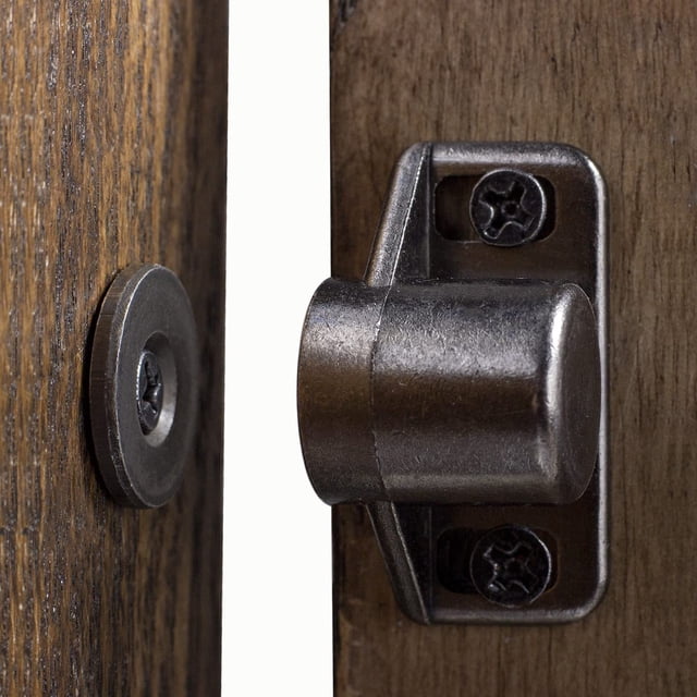 Keenkee - Juego de 2 cierres magnéticos para puerta de gabinete con imán de neodimio, cierre magnético para armario de cocina y cierre de puerta de armario, color negro