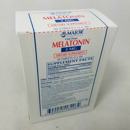 Major Melatonin Tablets, 3mg, 50 Count