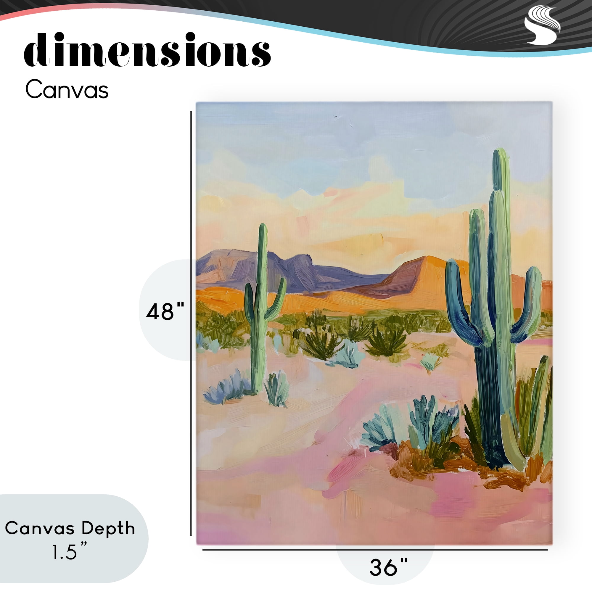 Stupell Industries Cactus Desert with Soft Sunset Canvas Wall Art, design by The Prints Vibe