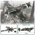 thumbnail image 4 of WW2 Spitfire Fighter Military Plane Building Set - with Sliding Features, Compatible with Lego-technic  Plane, Rotating Propellers, and an Open Cockpit Door, 4 of 5