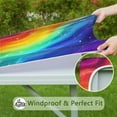 thumbnail image 6 of Rainbow Tie Dye Wave Pattern Square Fitted Tablecloth with Elastic Edge,Square Table Cover,Washable Elastic Table Cover for Home Kitchen Party Decor 34"x34", 6 of 6