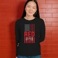 thumbnail image 4 of Remember Everyone Deployed Women's Long Sleeve T-shirt Until They All Come Home RED Friday Military US Flag American Patriot, 4 of 7