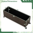 thumbnail image 3 of Costway 1 PCS Raised Garden Bed All-Weather PE Rattan Wicker Patio Planter Box with Wheels, 3 of 10