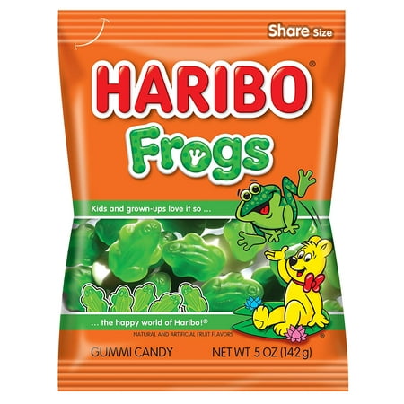 Haribo Gummi Candy Frogs 5 oz. Bag (Pack of 12)